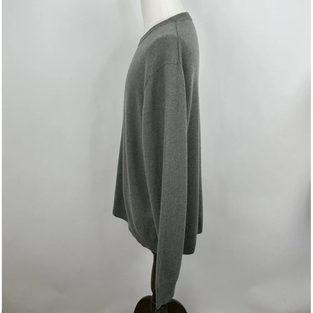 NWT Banana Republic Men's Cashmere Crew Neck Sweater XXL Heather Grey Green